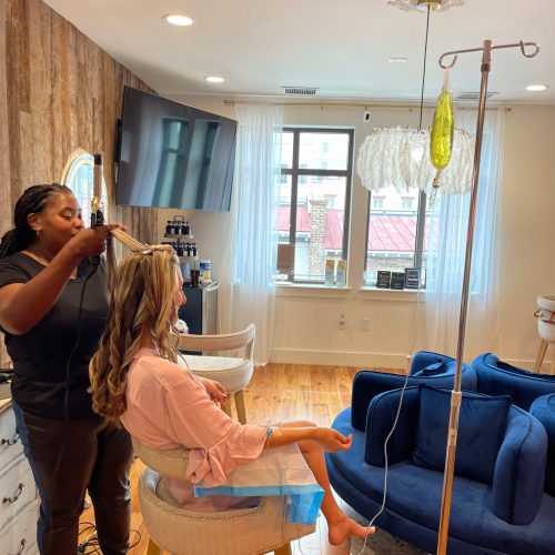 Young woman at spa in Charleston, SC | The Drip Lounge